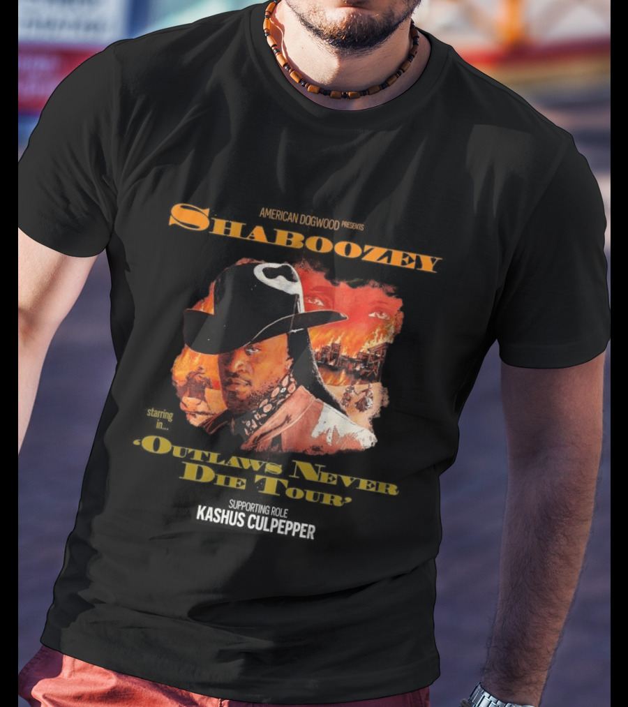 Shaboozey Outlaws Never Die Tour 2026 North America Schedule Dates Cowboy Flames T-Shirt