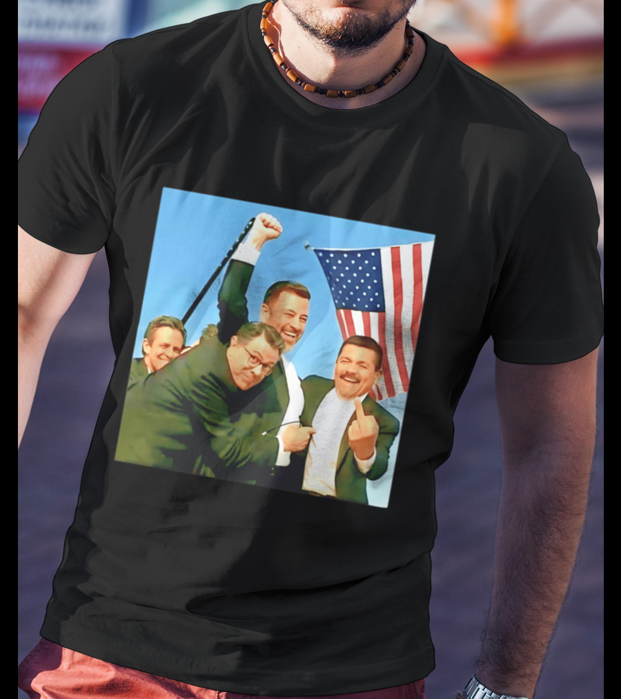 Jimmy Kimmel Meme American Flag Satire T-Shirt