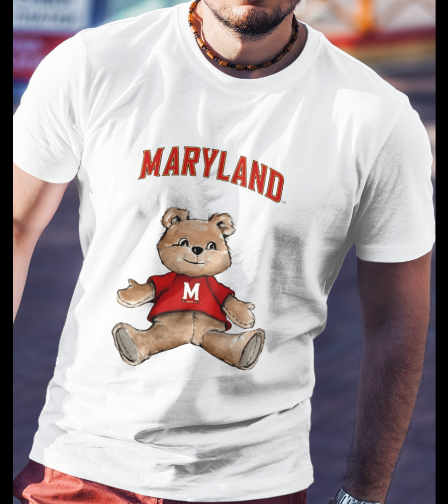 Maryland Terrapins Teddy Bear Cartoon M Sweater T-Shirt