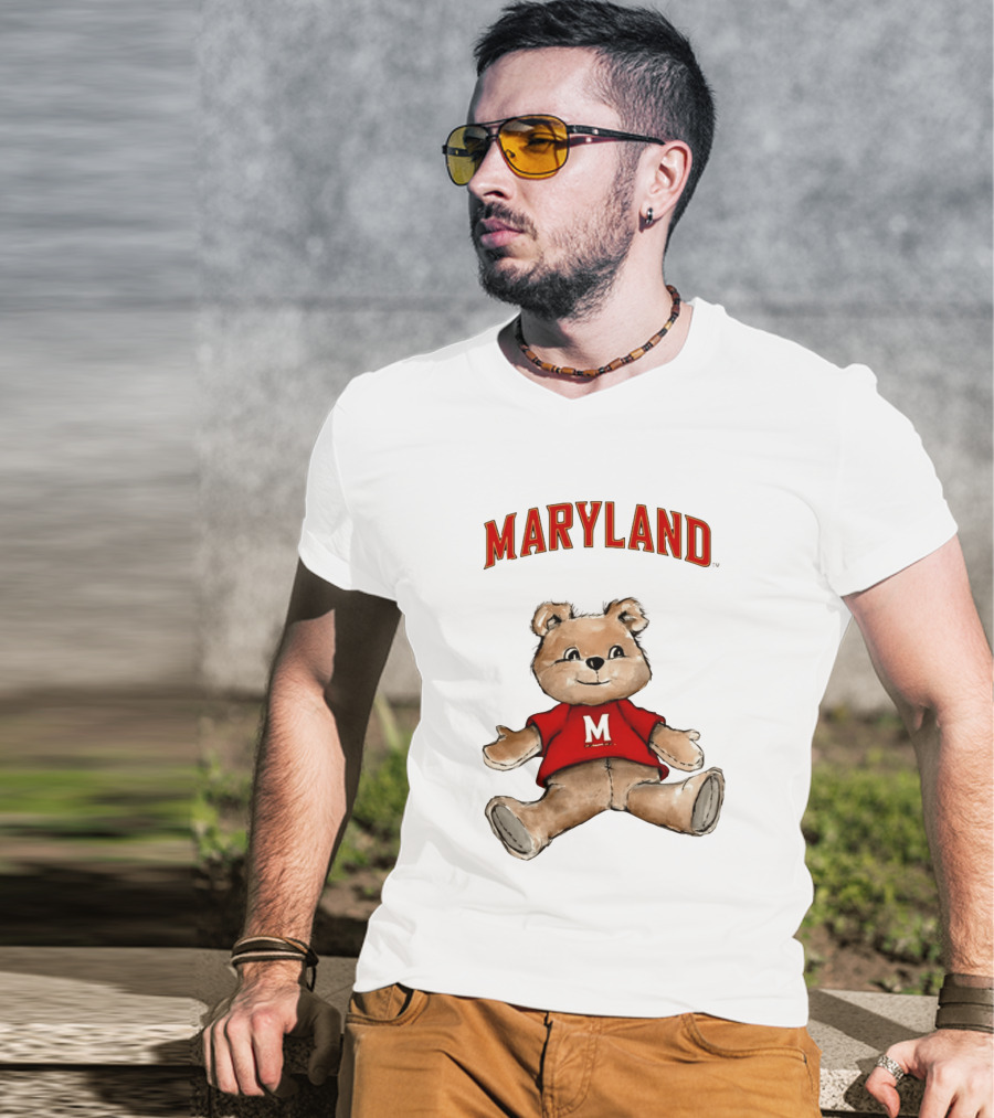 Maryland Terrapins Teddy Bear Cartoon M Sweater T-Shirt