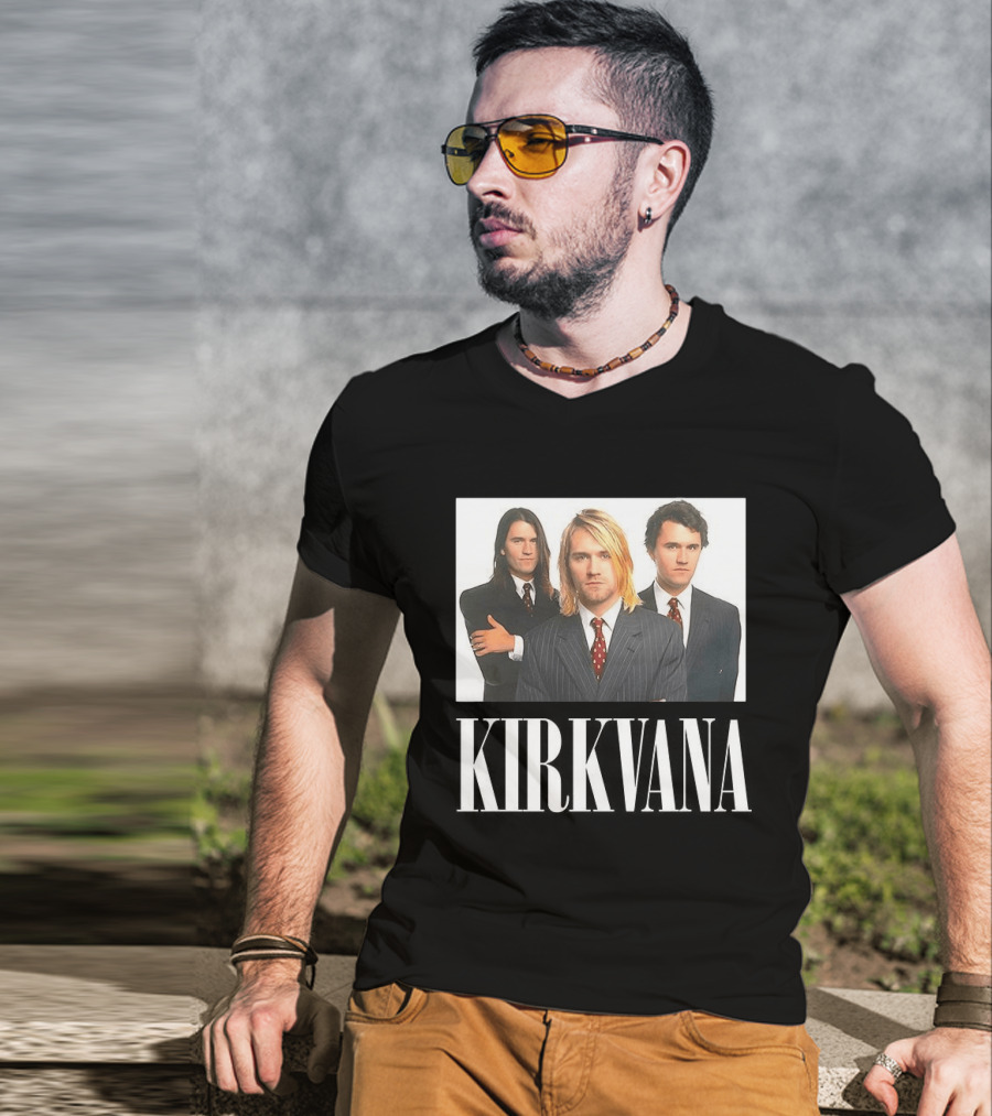 Kirkvana Charlie Kirk Nirvana Band Suits Image T-Shirt