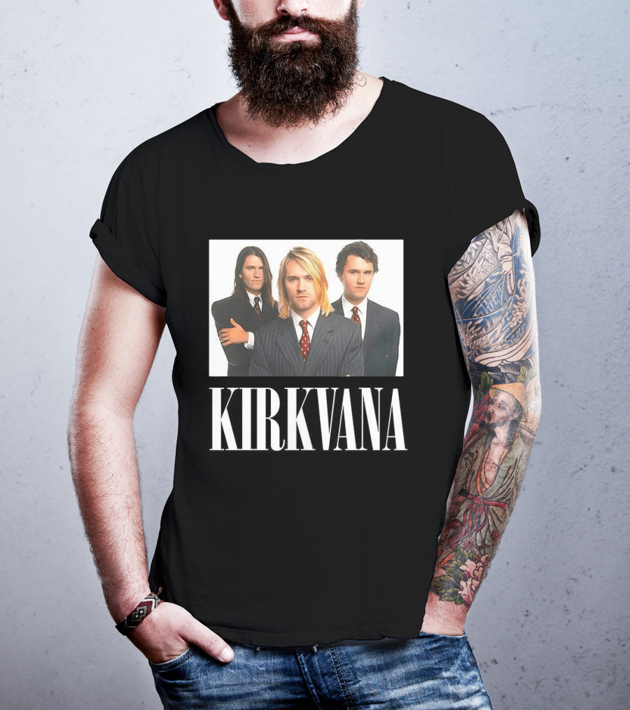 Kirkvana Charlie Kirk Nirvana Band Suits Image T-Shirt