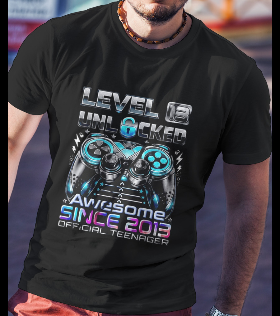Level 13 Unlocked Awesome Since 2013 Official Teenager T-Shirt