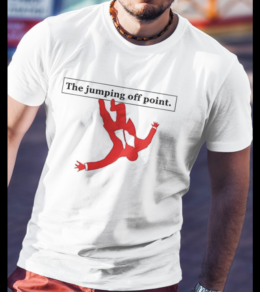The Jumping Off Point Red Silhouette Skydiver T-Shirt