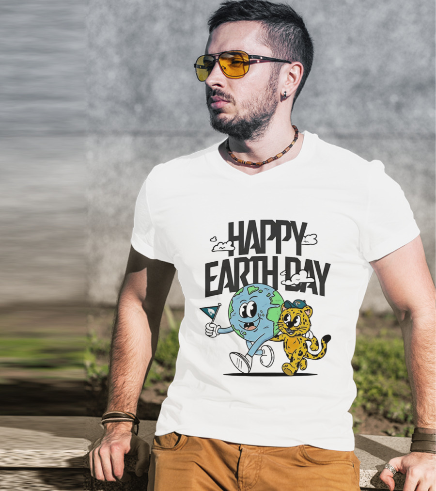 Jacksonville Jaguars Happy Earth Day Celebration With Earth And Jaguar T-Shirt
