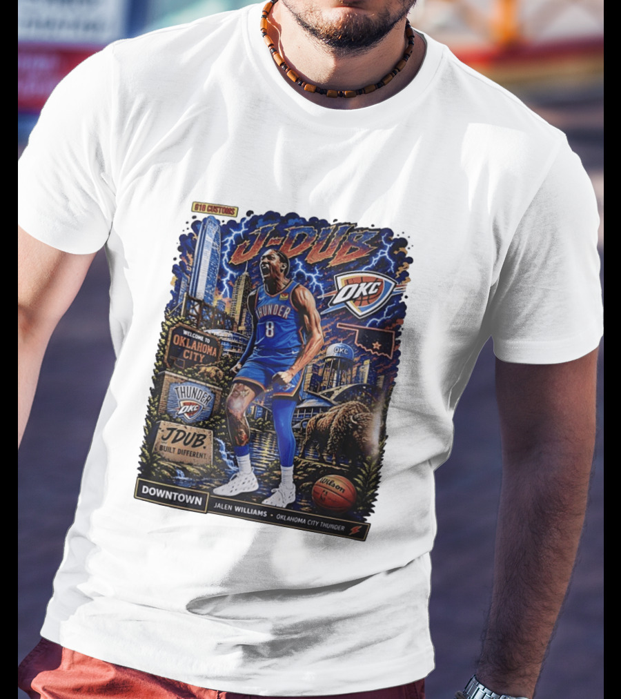 J Dub Oklahoma City Thunder Jalen Williams Downtown Comic OKC Basketball T-Shirt