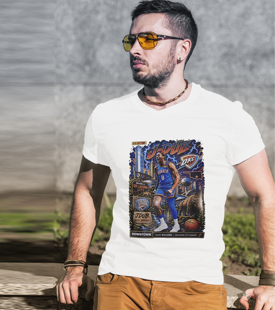 J Dub Oklahoma City Thunder Jalen Williams Downtown Comic OKC Basketball T-Shirt
