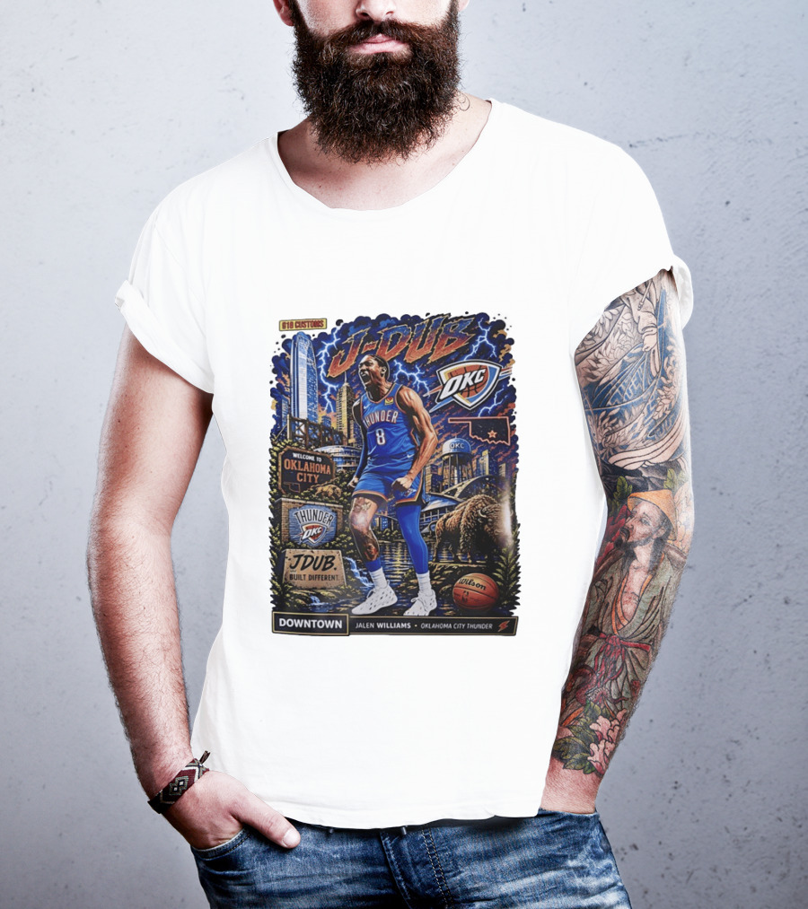 J Dub Oklahoma City Thunder Jalen Williams Downtown Comic OKC Basketball T-Shirt