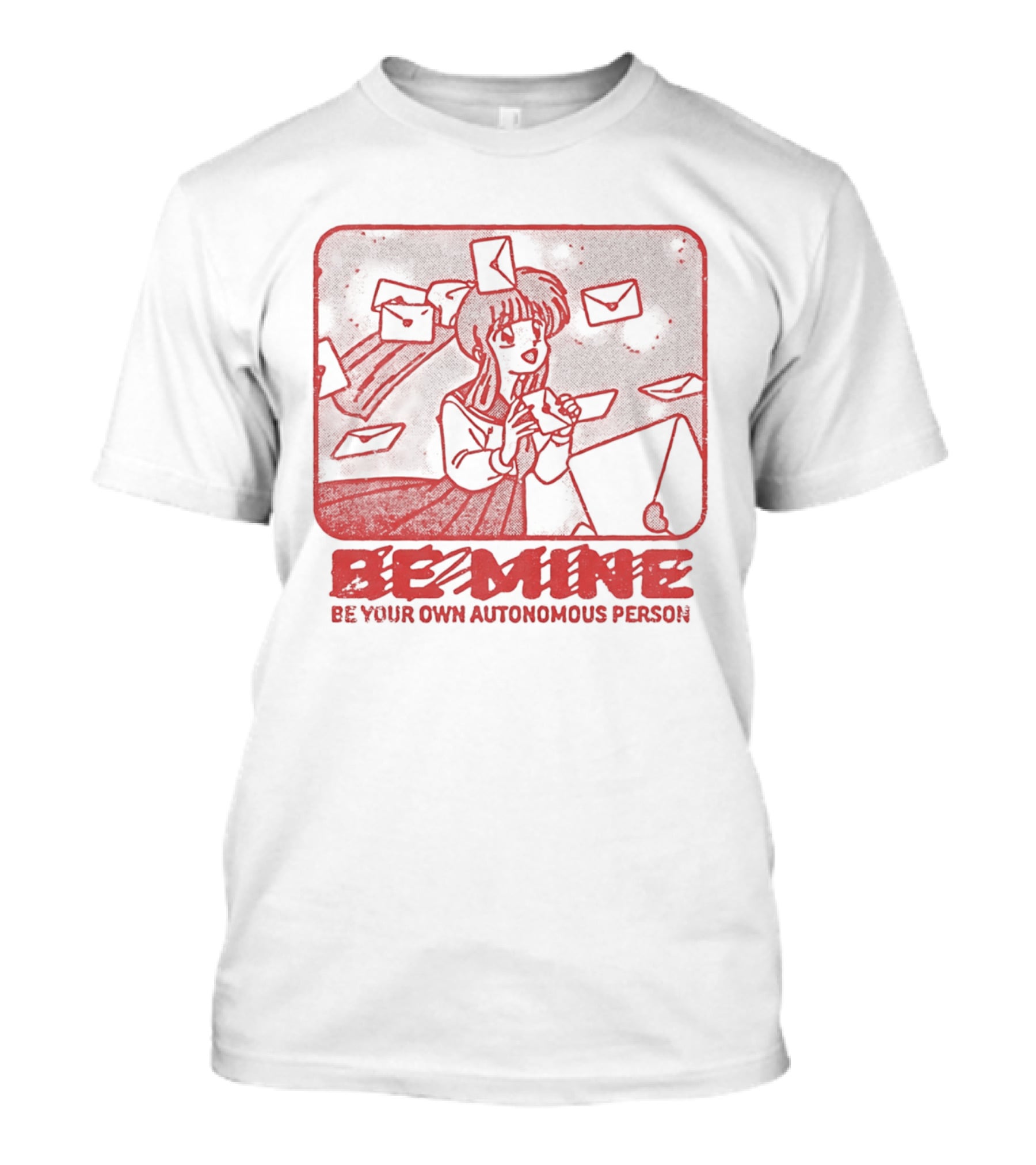 Kagome Higurashi Be Mine Be Your Own Autonomous Person With Floating Envelopes T-Shirt