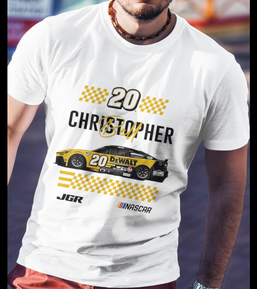 Christopher Bell 20 Dewalt Nascar Autographed JGR Racing T-Shirt