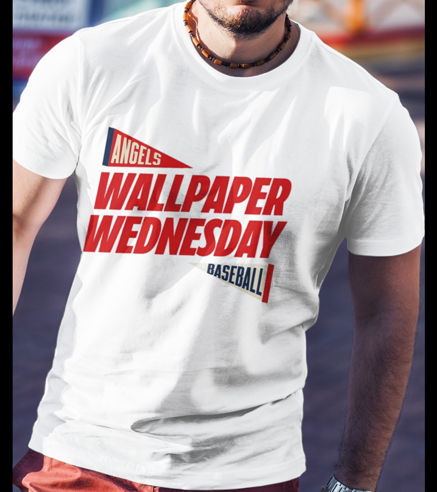 Los Angeles Angels Wallpaper Wednesday Baseball T-Shirt