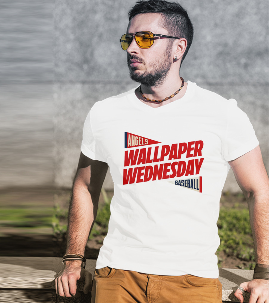 Los Angeles Angels Wallpaper Wednesday Baseball T-Shirt