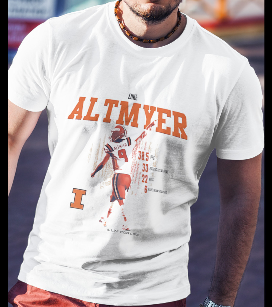 Luke Altmyer Passing Stats Illini For Life Illinois Fighting Illini T-Shirt