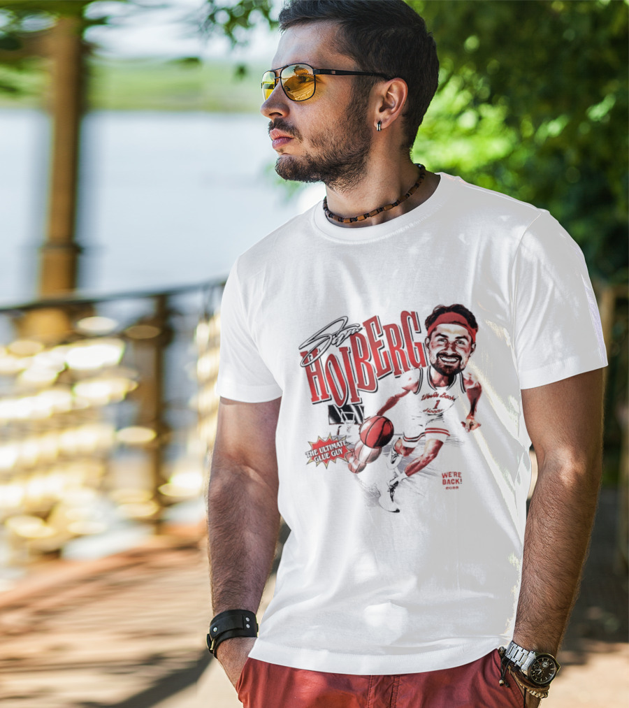 Sam Hoiberg Nebraska Cornhuskers Basketball Player Dribbling T-Shirt