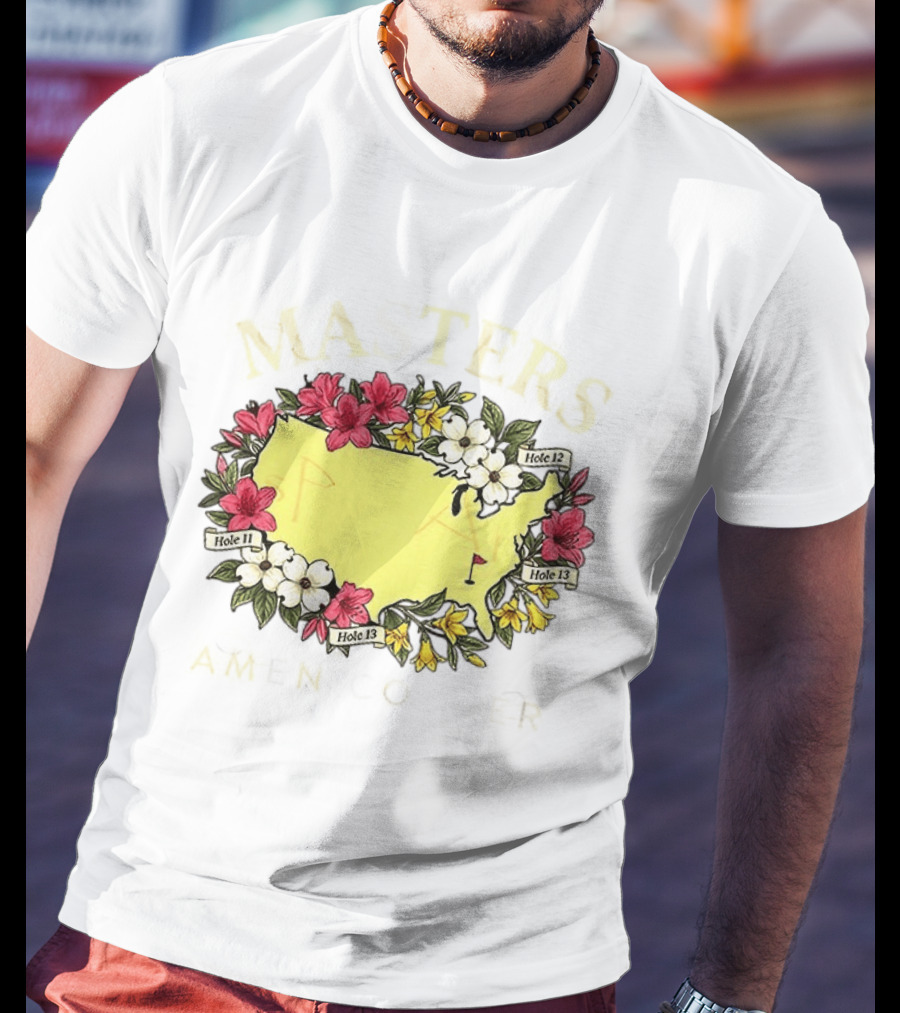 Masters Golf Tournament Augusta National Golf Club 2026 Hole 11 12 13 Map Flower T-Shirt