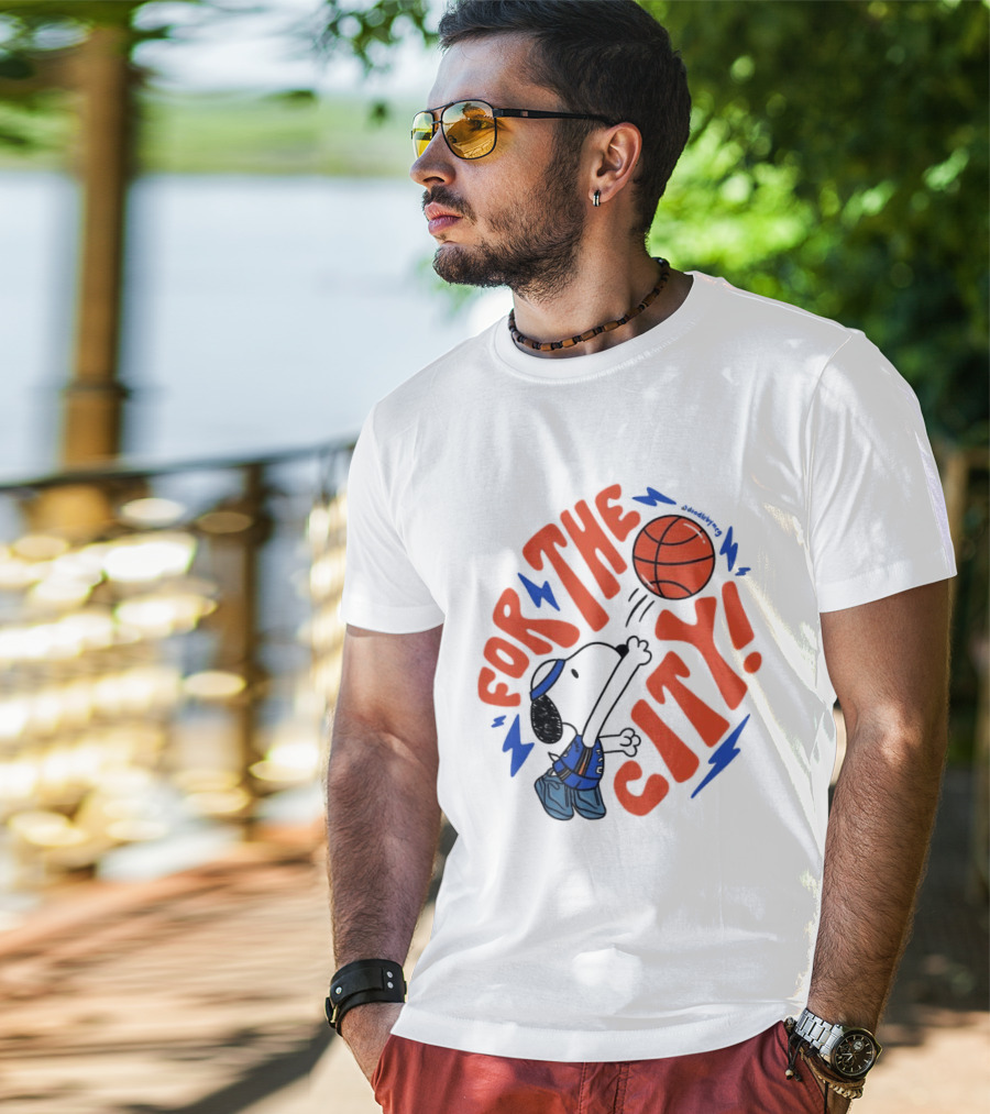 Snoopy For The City Oklahoma City Thunder Basketball T-Shirt
