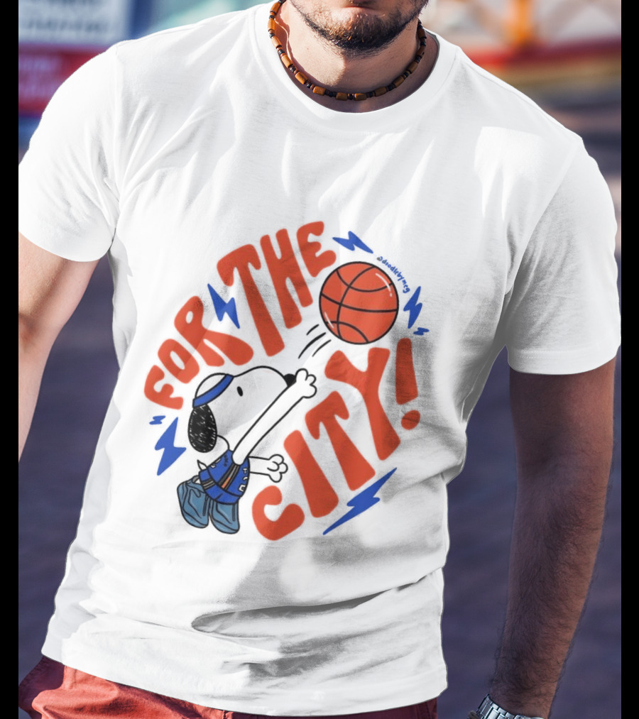 Snoopy For The City Oklahoma City Thunder Basketball T-Shirt