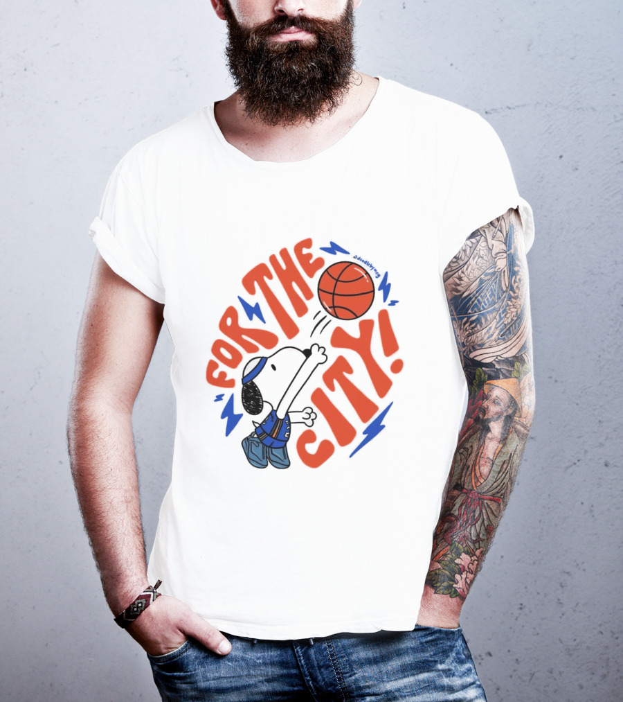 Snoopy For The City Oklahoma City Thunder Basketball T-Shirt