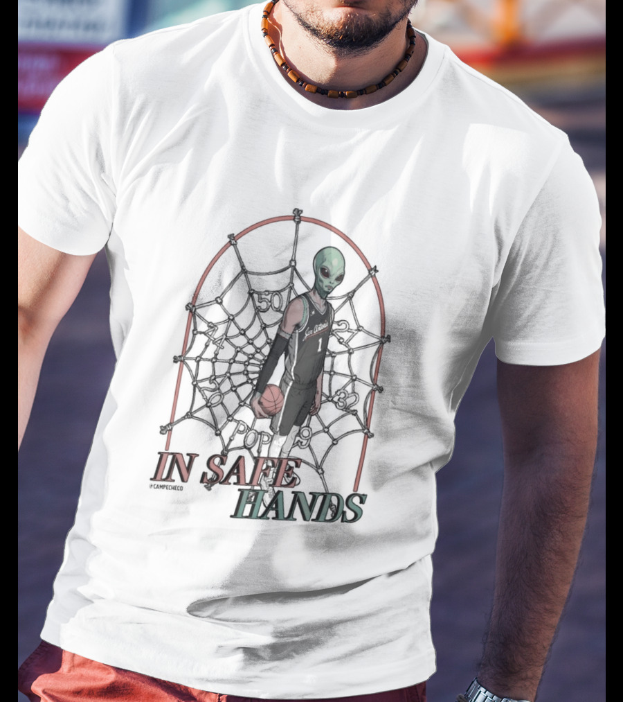 Spurs Victor Wembanyama Alien Spider Theme In Safe Hands T-Shirt