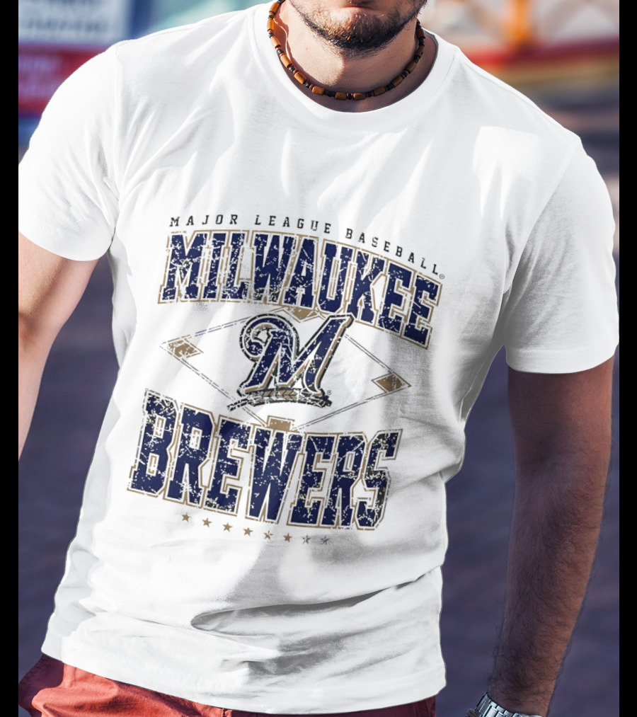 Milwaukee Brewers Major League Baseball Cooperstown M Diamond T-Shirt