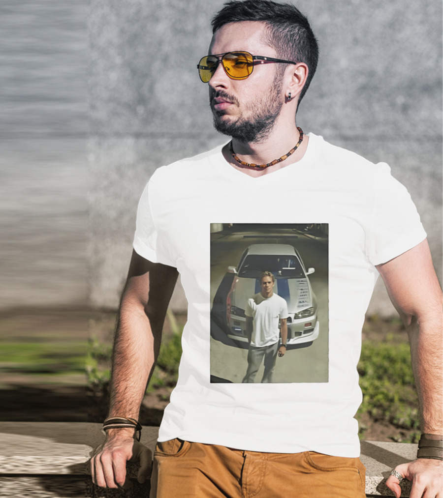 Paul Walker Nissan Skyline GT R R34 Fast And Furious Iconic Movie Car Scene T-Shirt