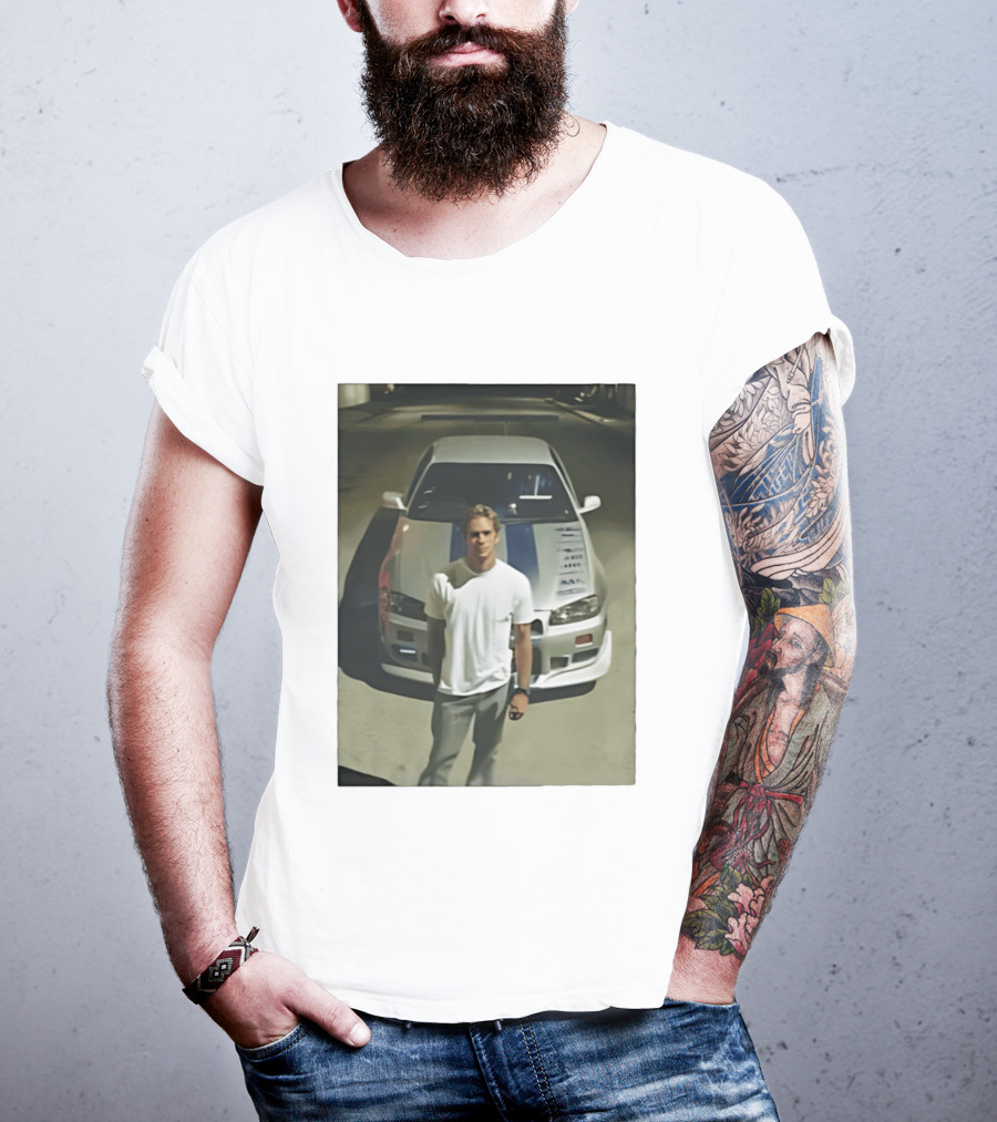 Paul Walker Nissan Skyline GT R R34 Fast And Furious Iconic Movie Car Scene T-Shirt