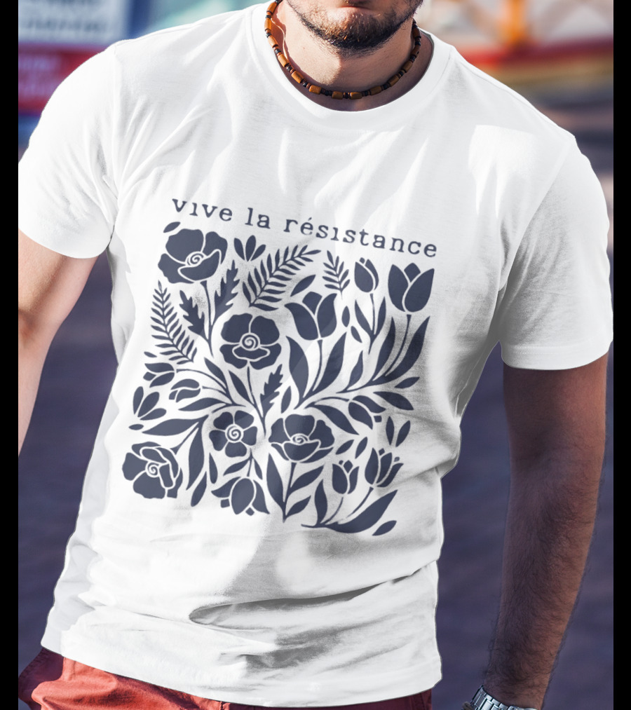 Vive La Résistance Floral Botanical Print T-Shirt
