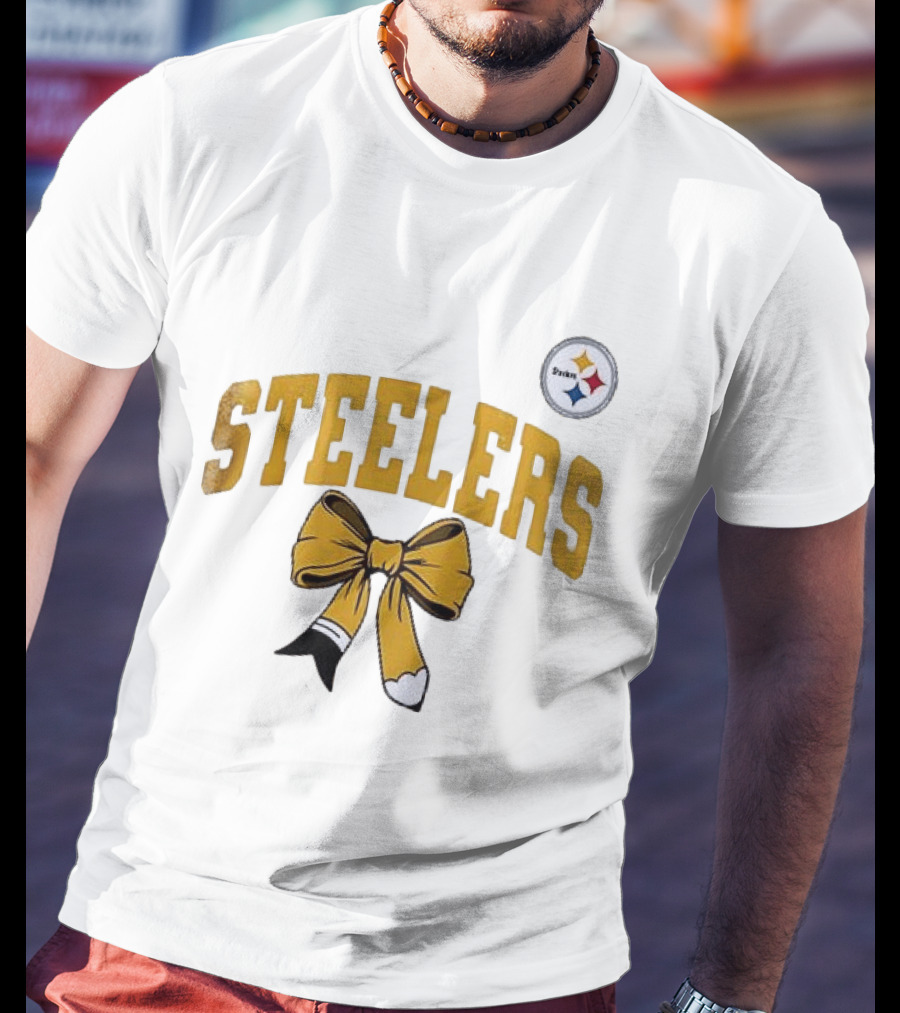 Pittsburgh Steelers Retired Teacher Love Bow T-Shirt