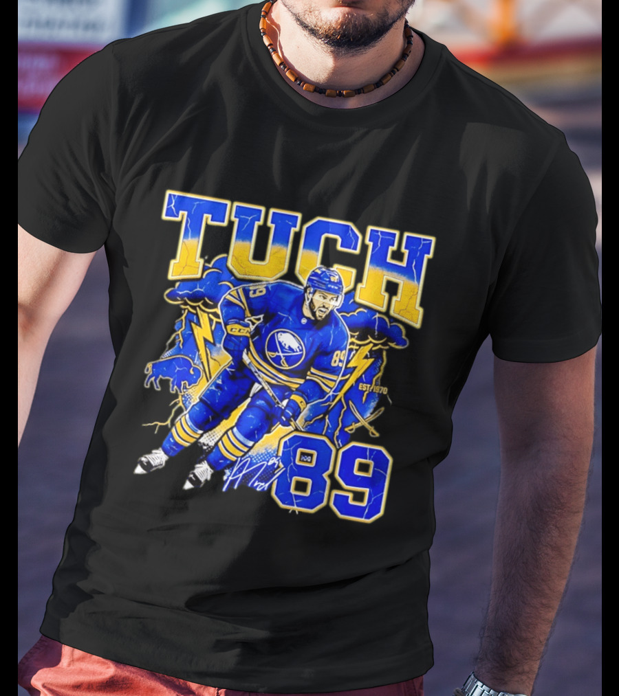 Alex Tuch 89 Buffalo Sabres NHL Lightning 2026 Ice Hockey Player T-Shirt