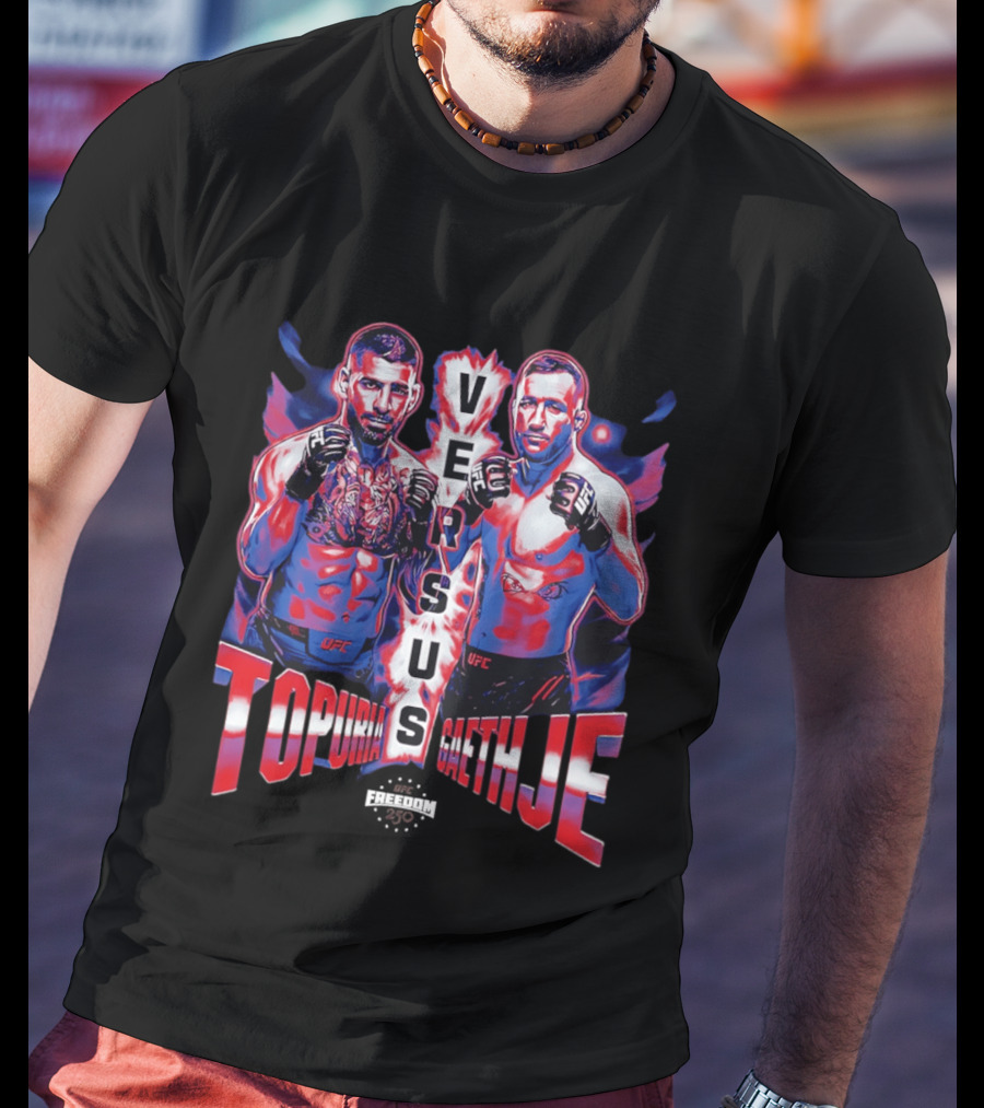 Ilia Topuria Versus Justin Gaethje UFC 250 Matchup T-Shirt