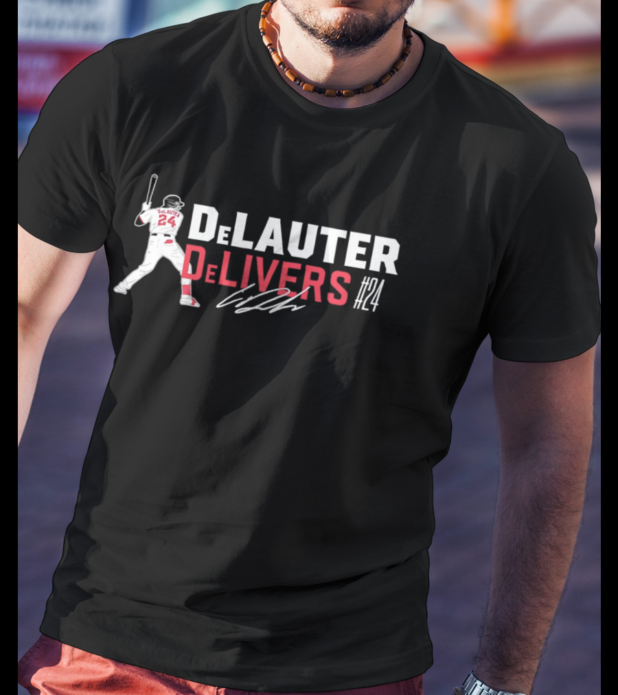 DeLauter Delivers 24 Cleveland Guardians Swing T-Shirt