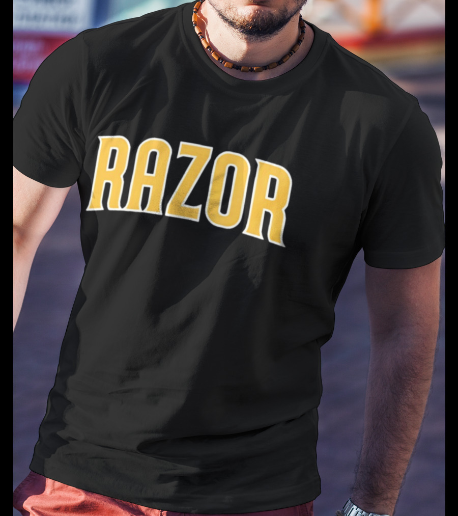 Razor Shines Montreal Expos MLB Yellow Retro Font T-Shirt