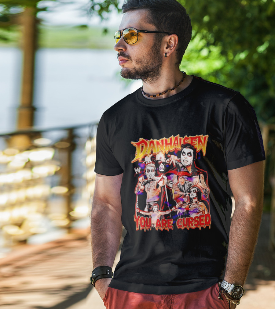Danhausen WWE You Are Cursed Wrestling Montage Comic T-Shirt