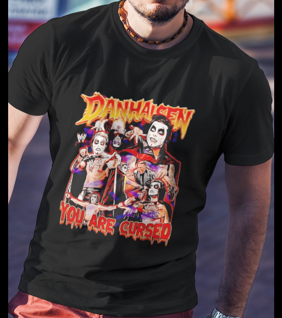 Danhausen WWE You Are Cursed Wrestling Montage Comic T-Shirt