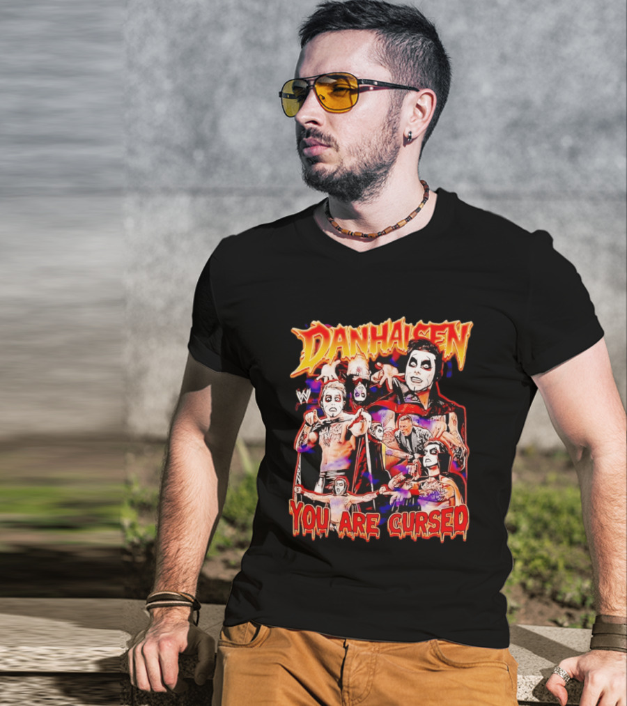 Danhausen WWE You Are Cursed Wrestling Montage Comic T-Shirt