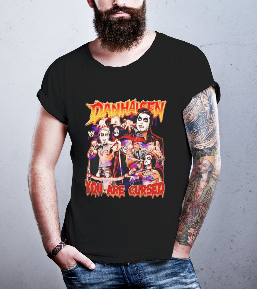 Danhausen WWE You Are Cursed Wrestling Montage Comic T-Shirt
