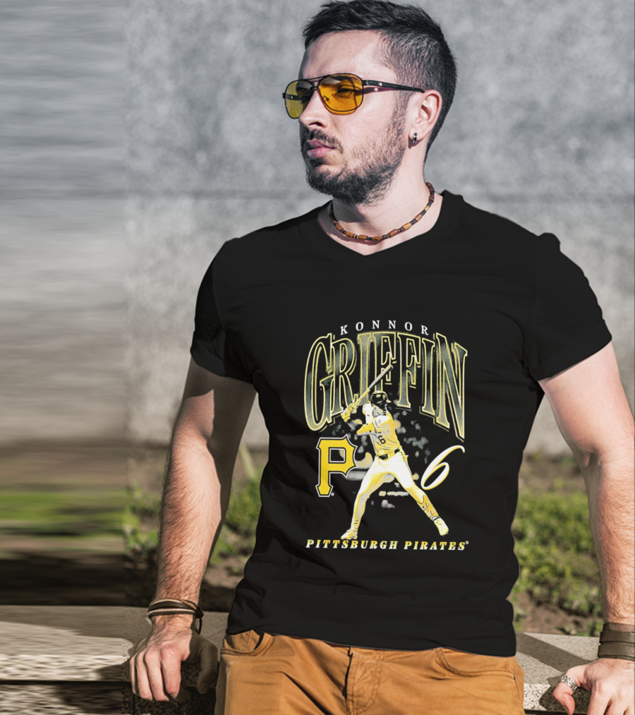 Konnor Griffin 6 Pittsburgh Pirates Baseball Swing Iconic P T-Shirt