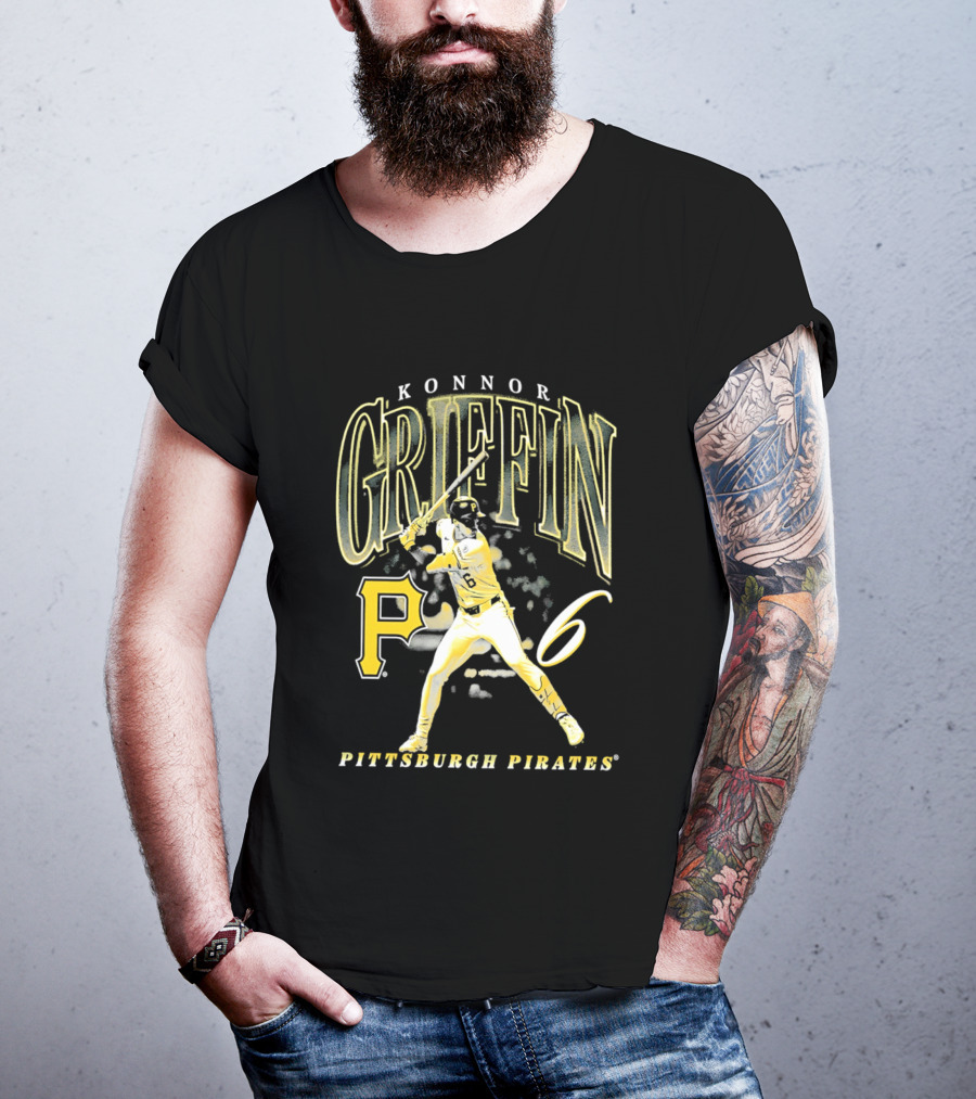 Konnor Griffin 6 Pittsburgh Pirates Baseball Swing Iconic P T-Shirt