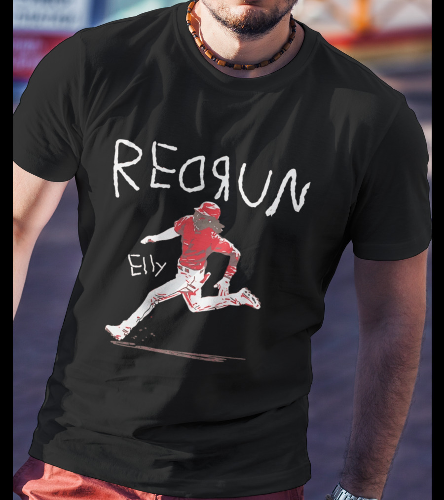 Redrun Elly De La Cruz Cincinnati Reds Baseball Action T-Shirt