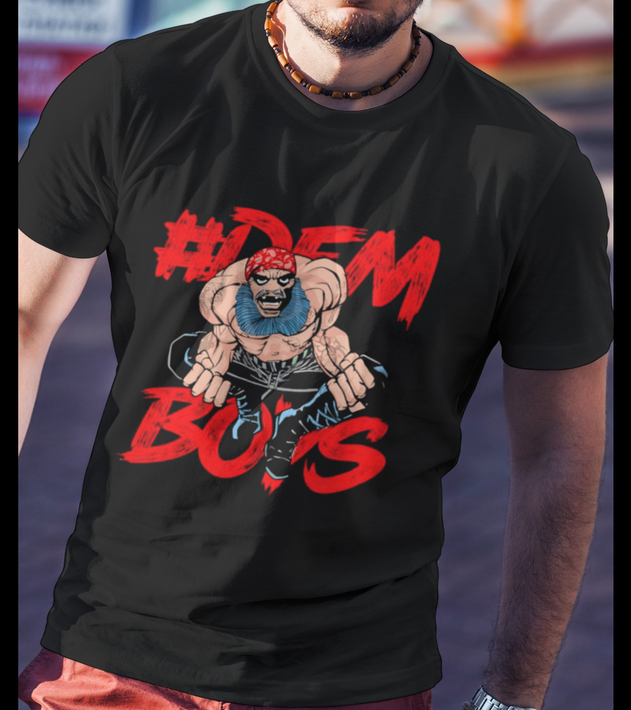 #DEM BOYS Bearded Muscle Wrestler Red Bandana T-Shirt