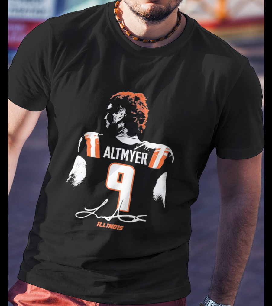 Luke Altmyer 9 Illinois Fighting Illini Football Player T-Shirt
