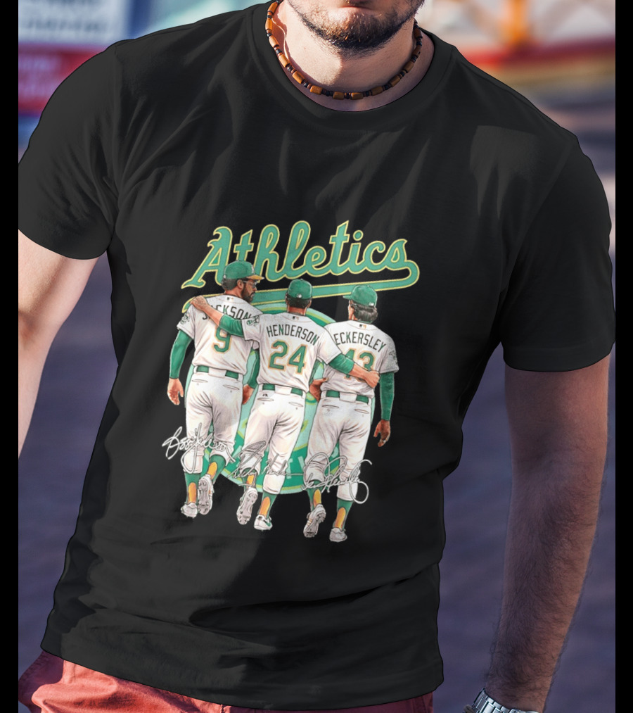 Rickey Henderson Reggie Jackson Dennis Eckersley Oakland Athletics Legends T-Shirt