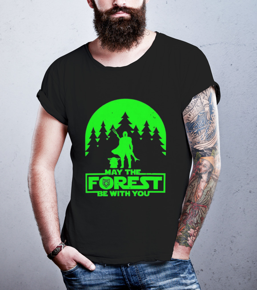 May The Forest Be With You Star Wars Trees And Characters T-Shirt