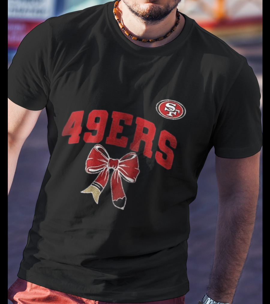 San Francisco 49ers 49ERS SF Ribbon Retired Teacher Lover T-Shirt