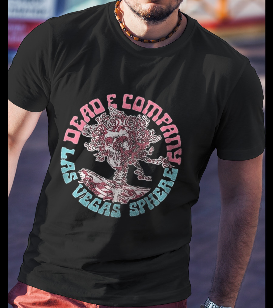 Dead & Company Las Vegas Sphere Bertha Skeleton Roses T-Shirt
