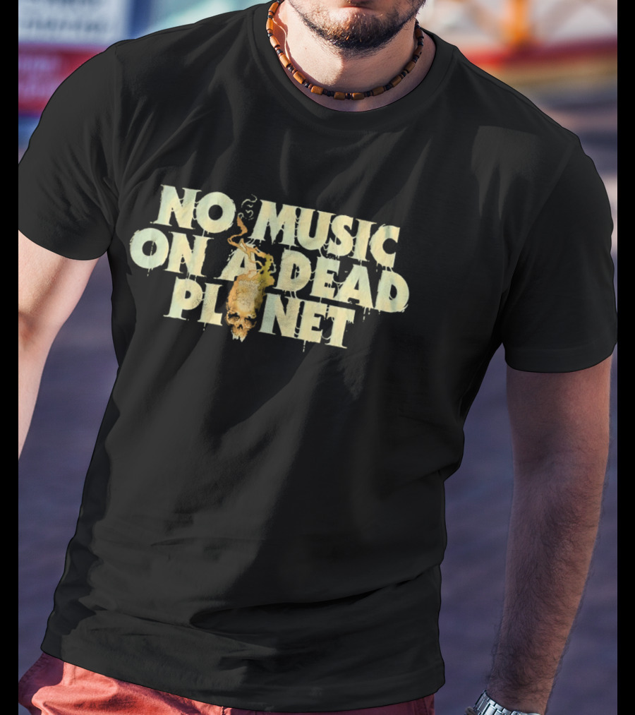 No Music On A Dead Planet Skull T-Shirt