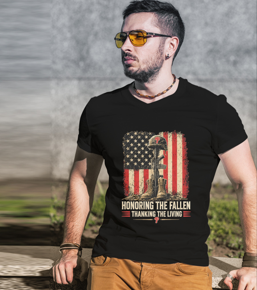 Philadelphia Phillies Honoring The Fallen Thanking The Living Armed Forces Day T-Shirt
