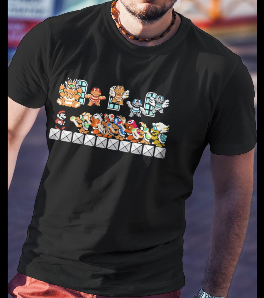 Super Mario 3 Koopalings Boss Battle Pixel T-Shirt