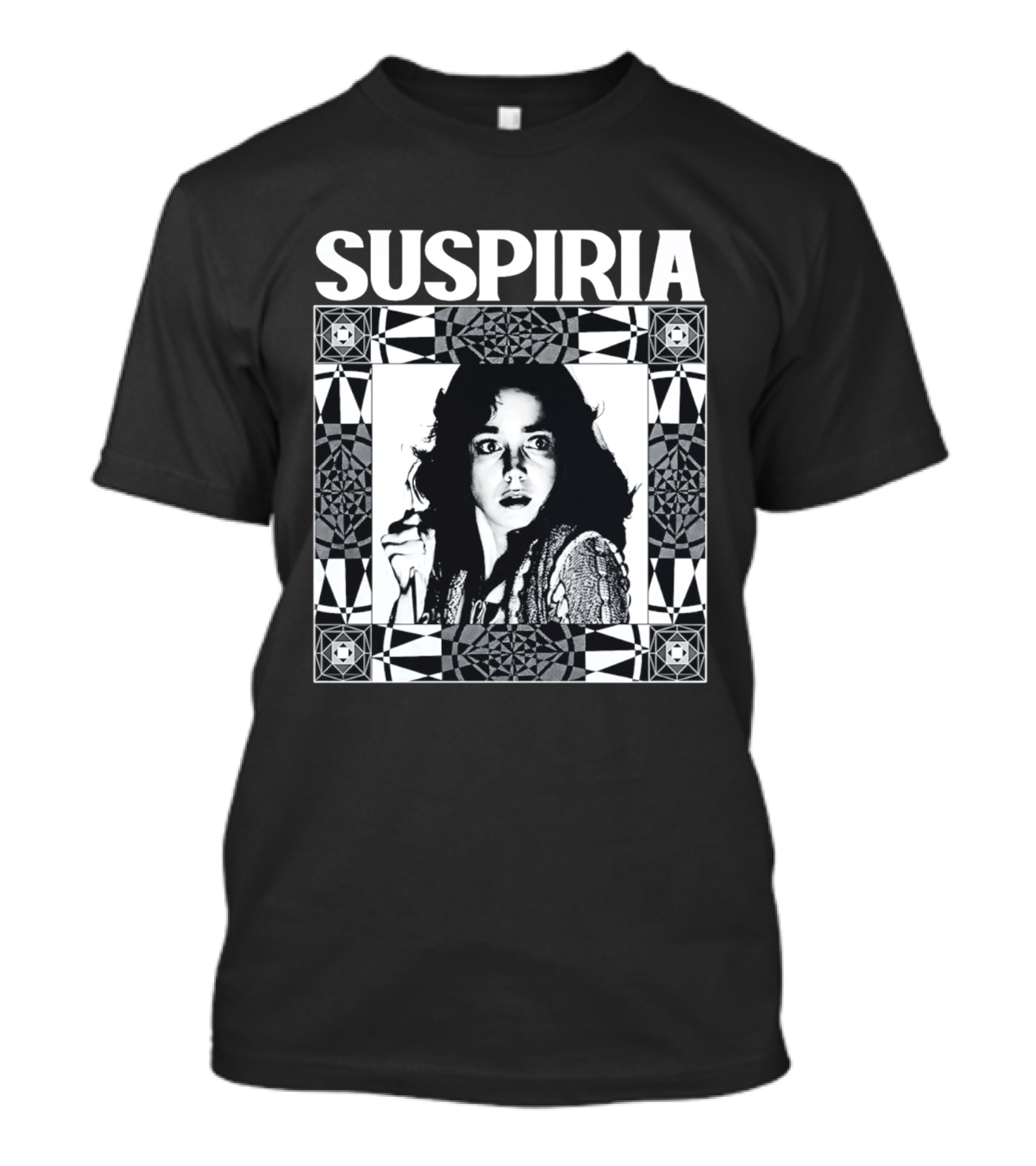 Suspiria 1977 Horror Movie Black And White Vintage Style Jessica Harper T-Shirt