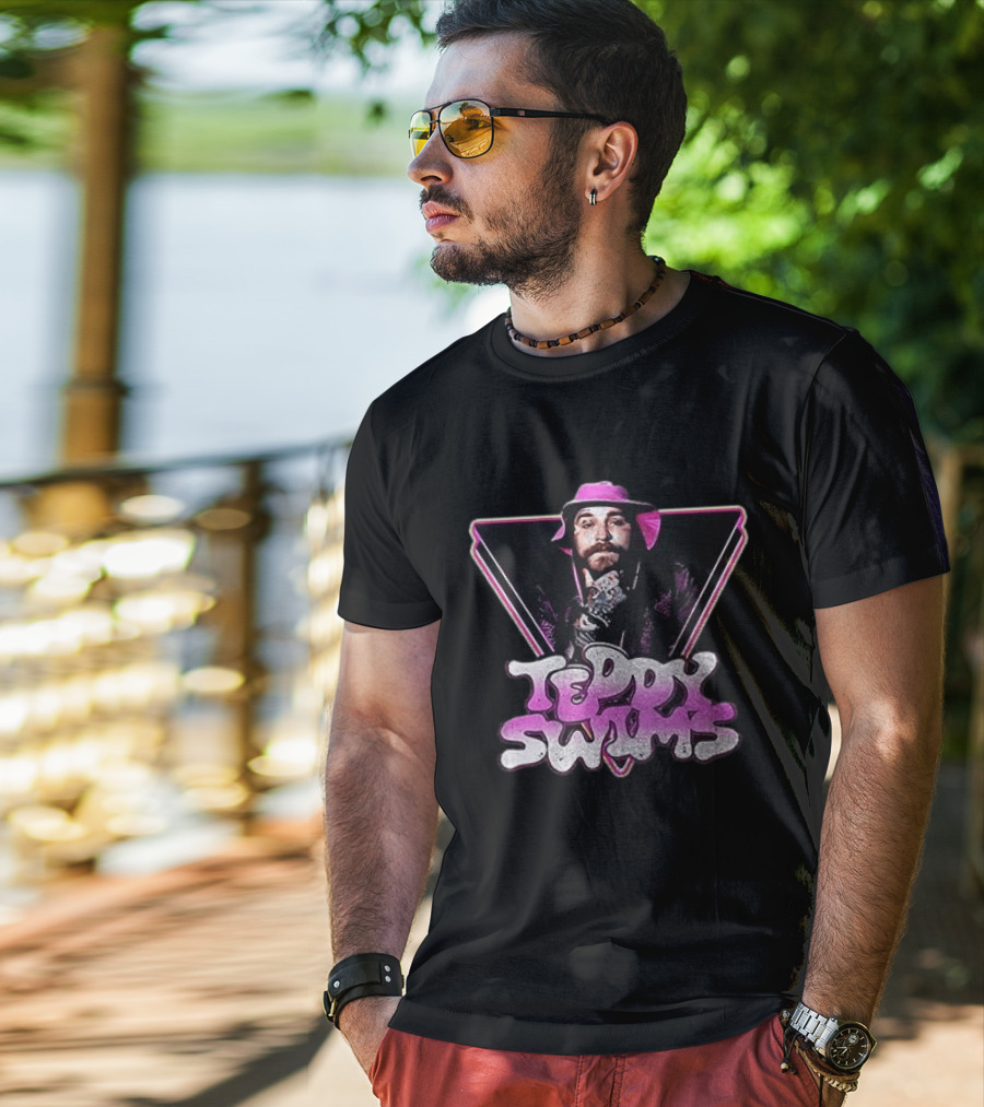 Teddy Swims Retro Triangle Graphic With Pink And Purple Accents T-Shirt